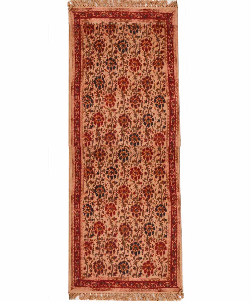 Handwoven multicolour warangal cotton kalamkari dhurrie