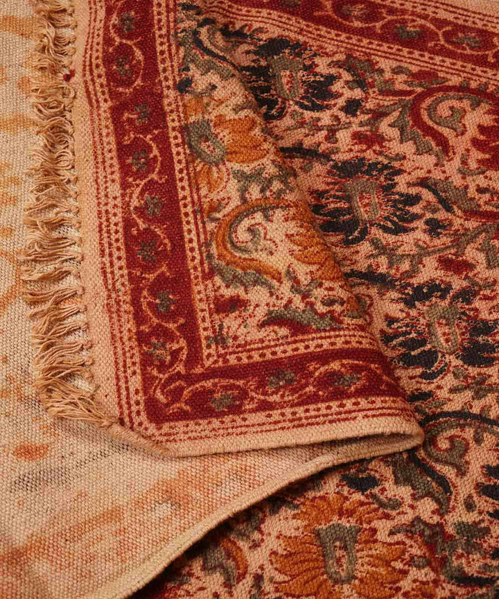 Multicolor handloom warangal cotton kalamkari dhurrie