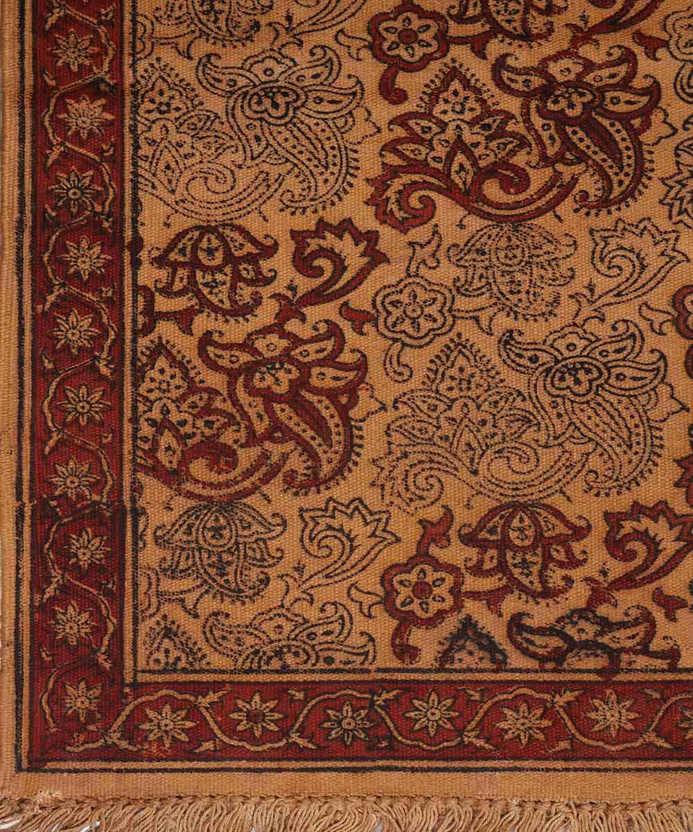 Multi colour handloom warangal cotton kalamkari dhurrie