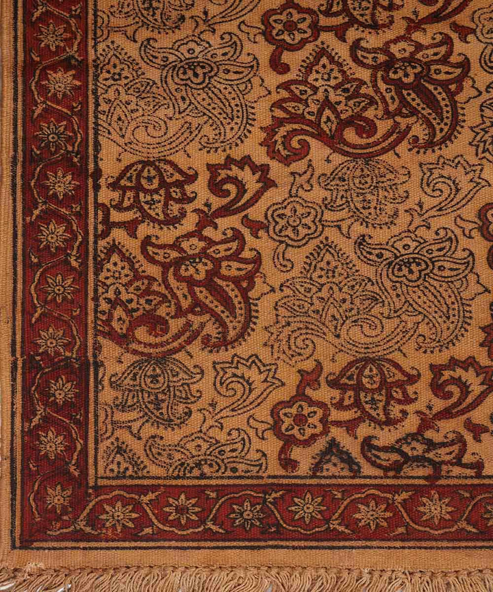 Multi colour handloom warangal cotton kalamkari dhurrie