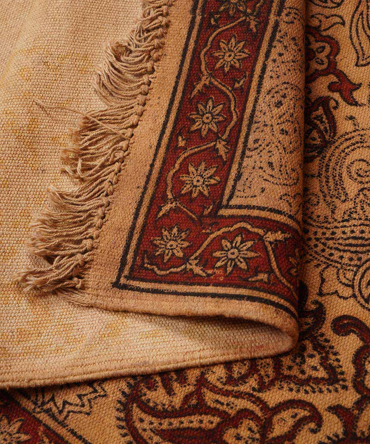 Multi colour handloom warangal cotton kalamkari dhurrie