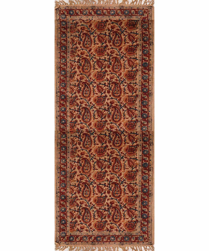 Handloom multicolour warangal cotton kalamkari dhurrie