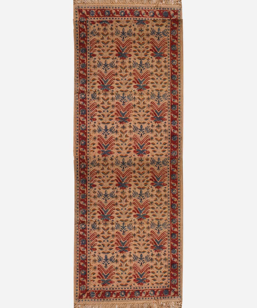Handloom multi colour warangal cotton kalamkari dhurrie