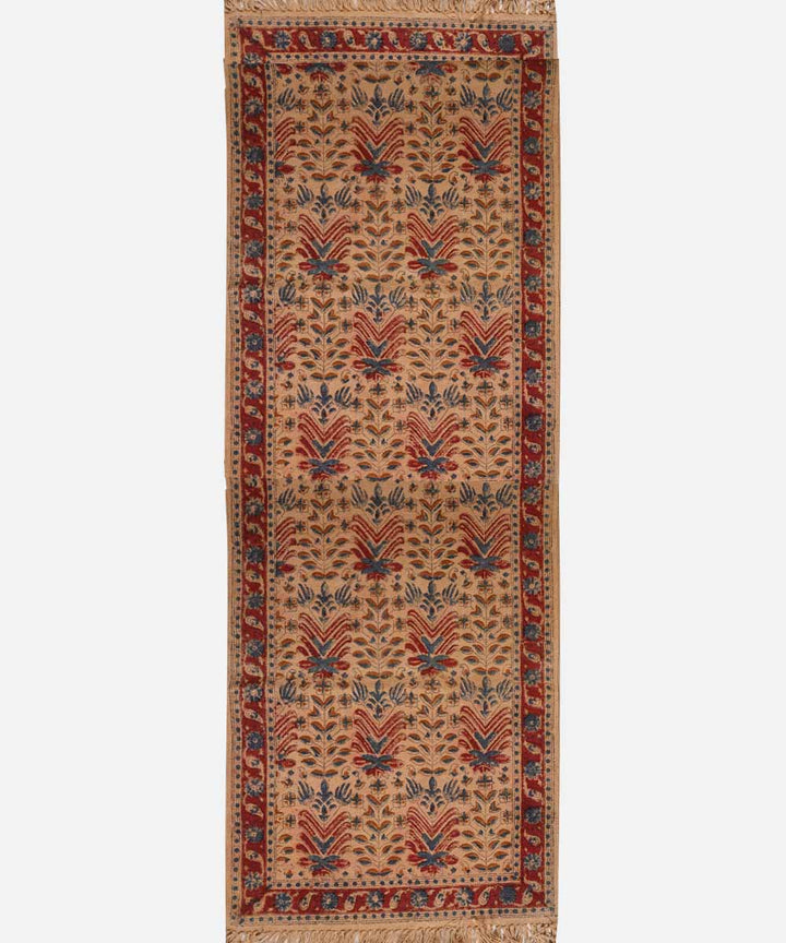 Handloom multi colour warangal cotton kalamkari dhurrie