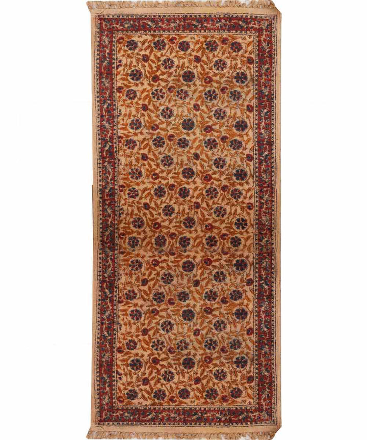 Handwoven multicolour cotton warangal kalamkari durrie