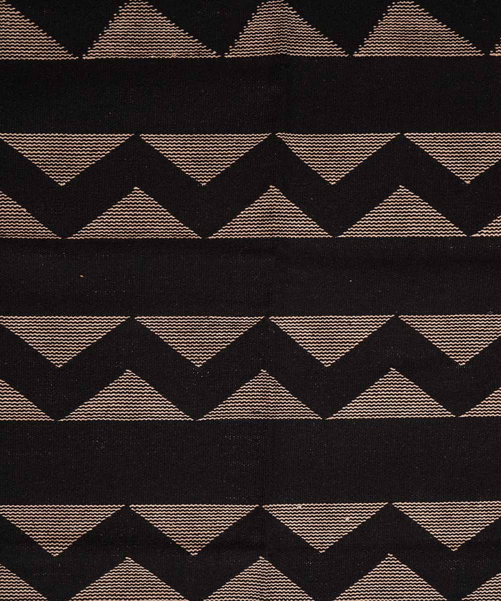 Handwoven black warangal interlock cotton durrie
