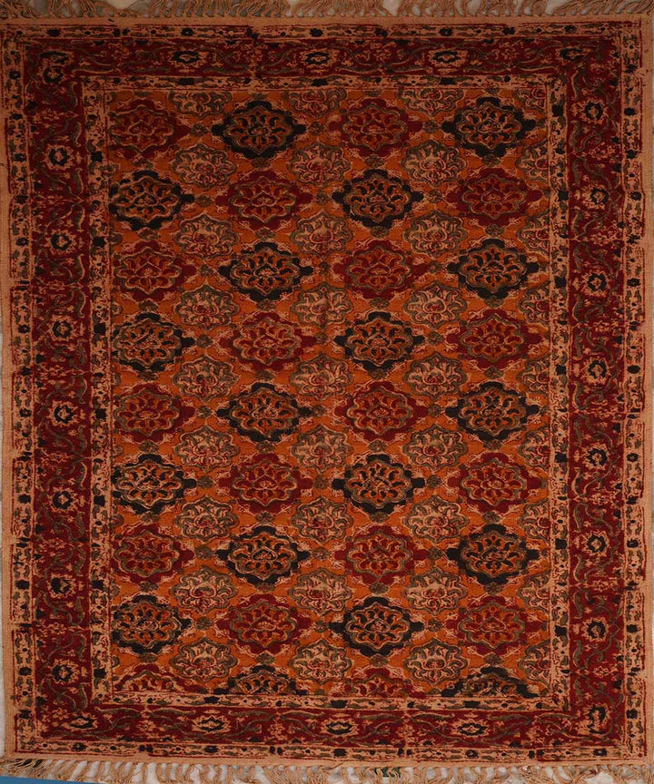 Handwoven multi color kalamkari warangal cotton durrie
