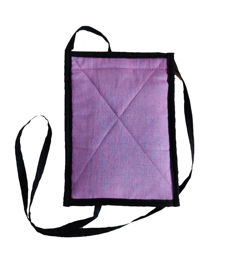 Purple hand embroidery cotton mobile purse