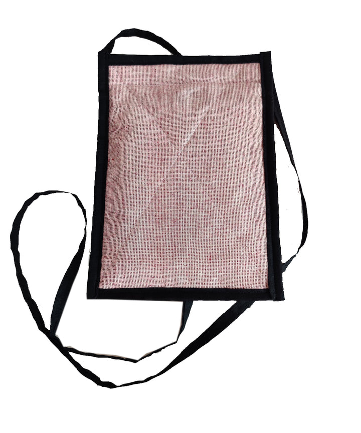 Light pink hand embroidery cotton mobile purse