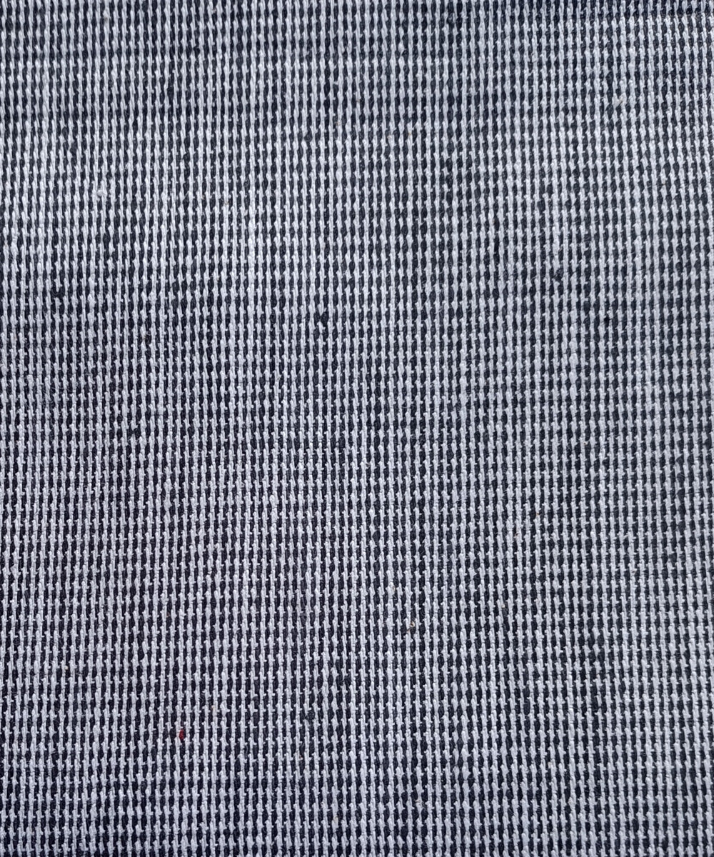 2.5 m Black white handspun handloom stripe cotton kurta material