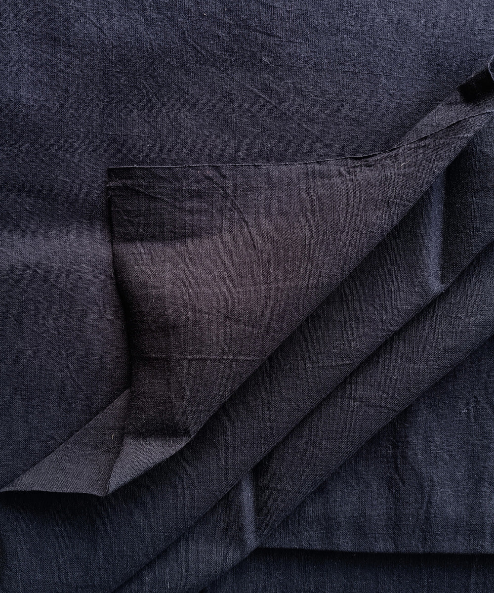 2.5m Black handspun handloom cotton kurta material