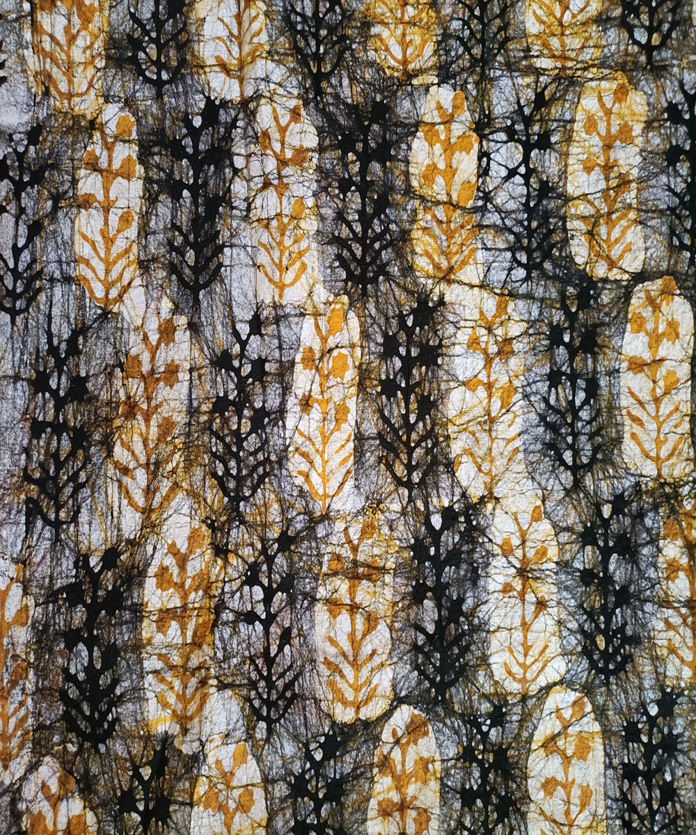 3pc Yellow white handspun handloom cotton batik dress material