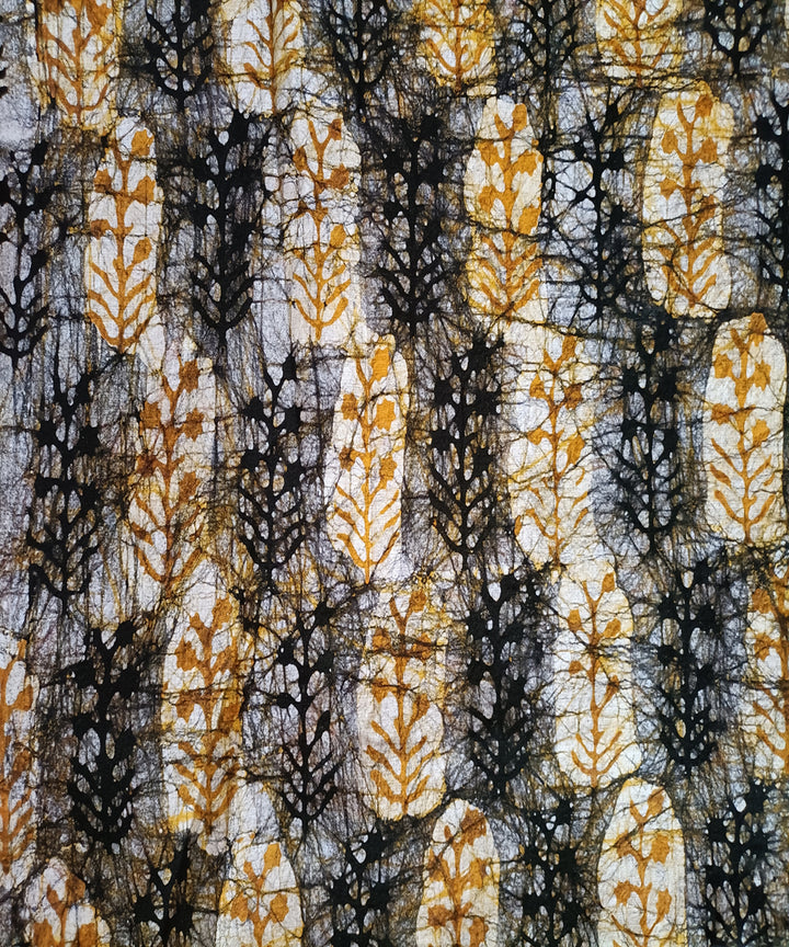 3pc Yellow white handspun handloom cotton batik dress material