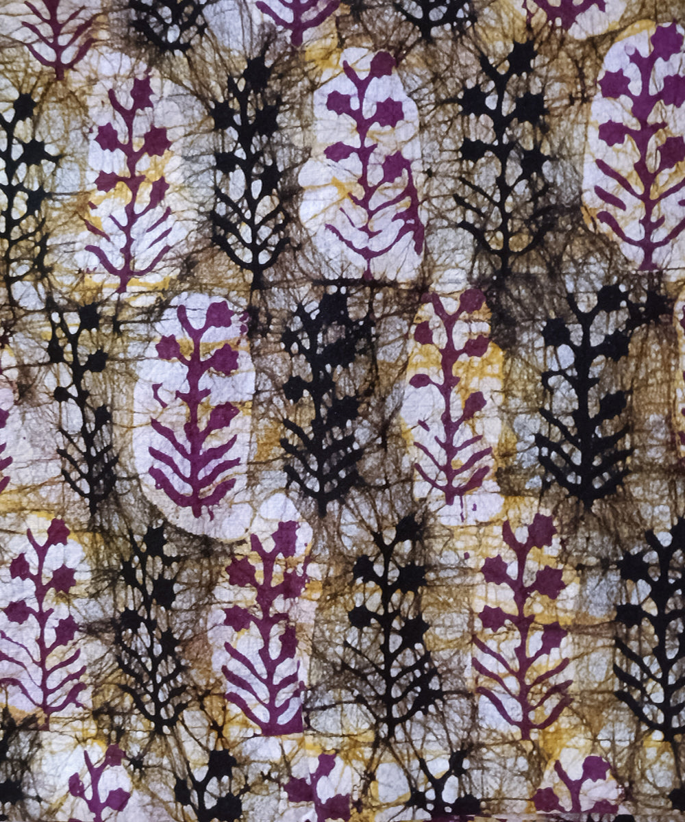 3pc Purple white handspun handloom cotton batik dress material