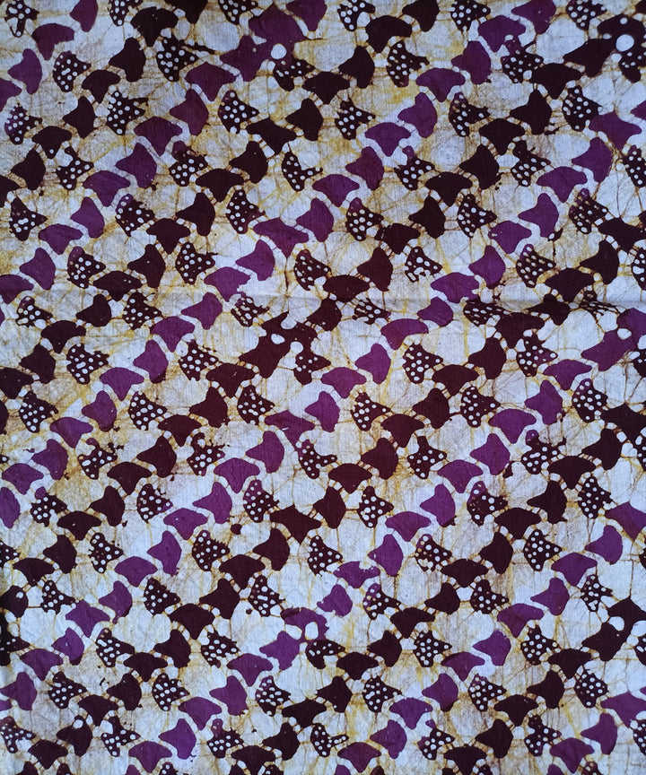 3pc Purple white hand spun handloom cotton batik dress material