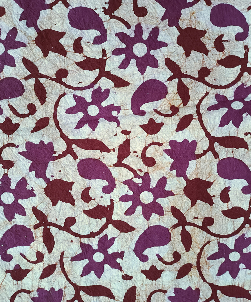 3pc Purple white hand spun hand woven cotton batik dress material