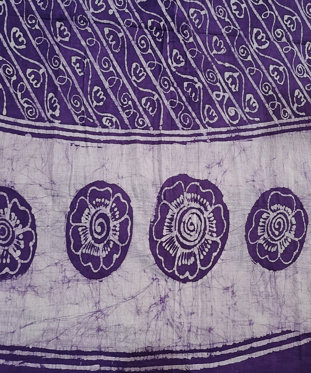 3pc Purple black handspun handwoven cotton batik dress material