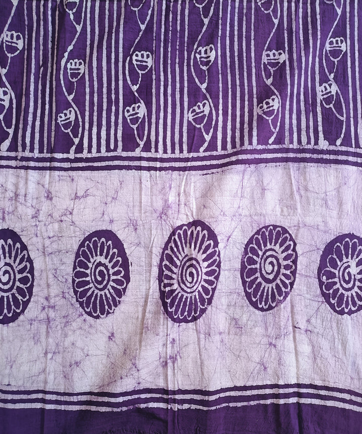 3pc Purple black handwoven handspun cotton batik dress material