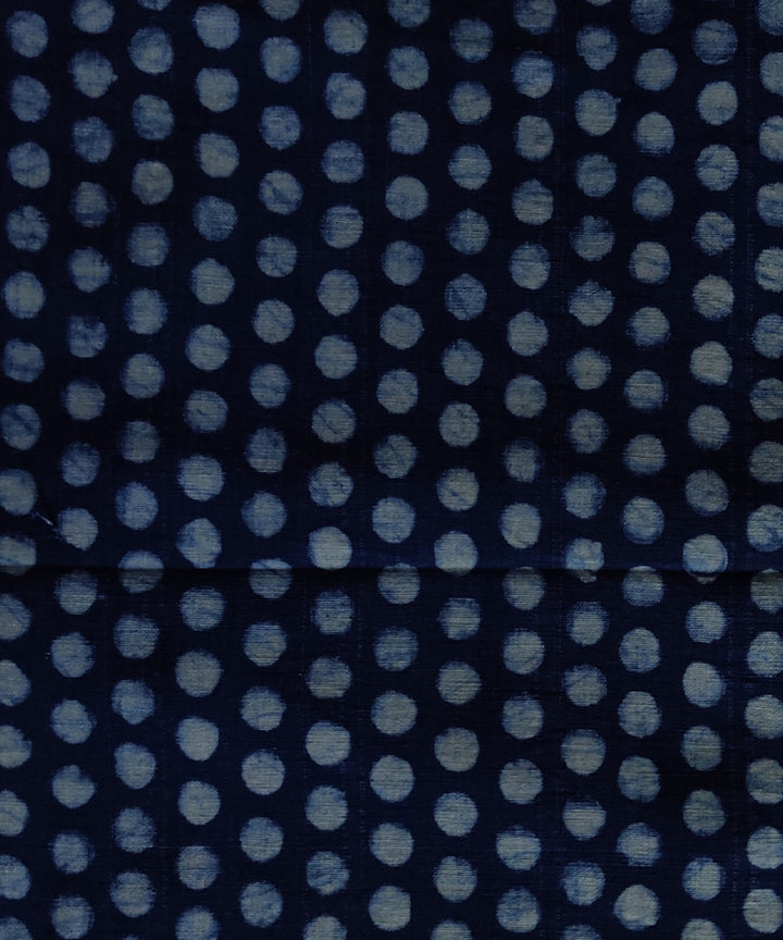 Blue white hand spun handwoven cotton dabu blouse piece