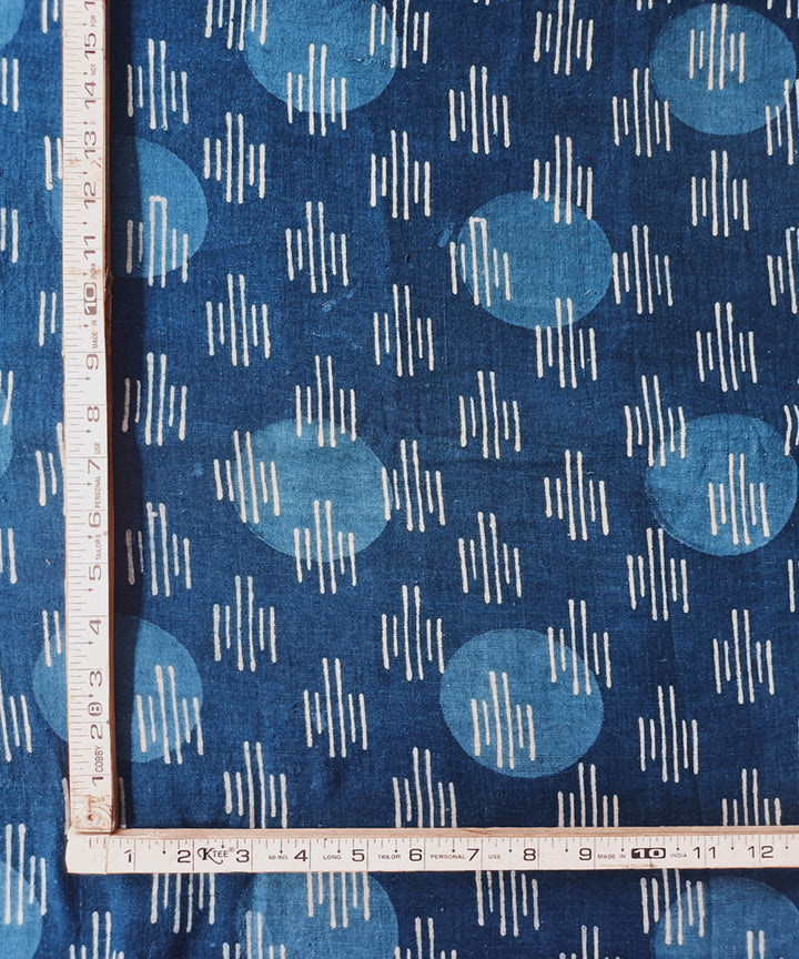 2.5m Indigo dyed hand spun hand woven cotton dabu print kurta material