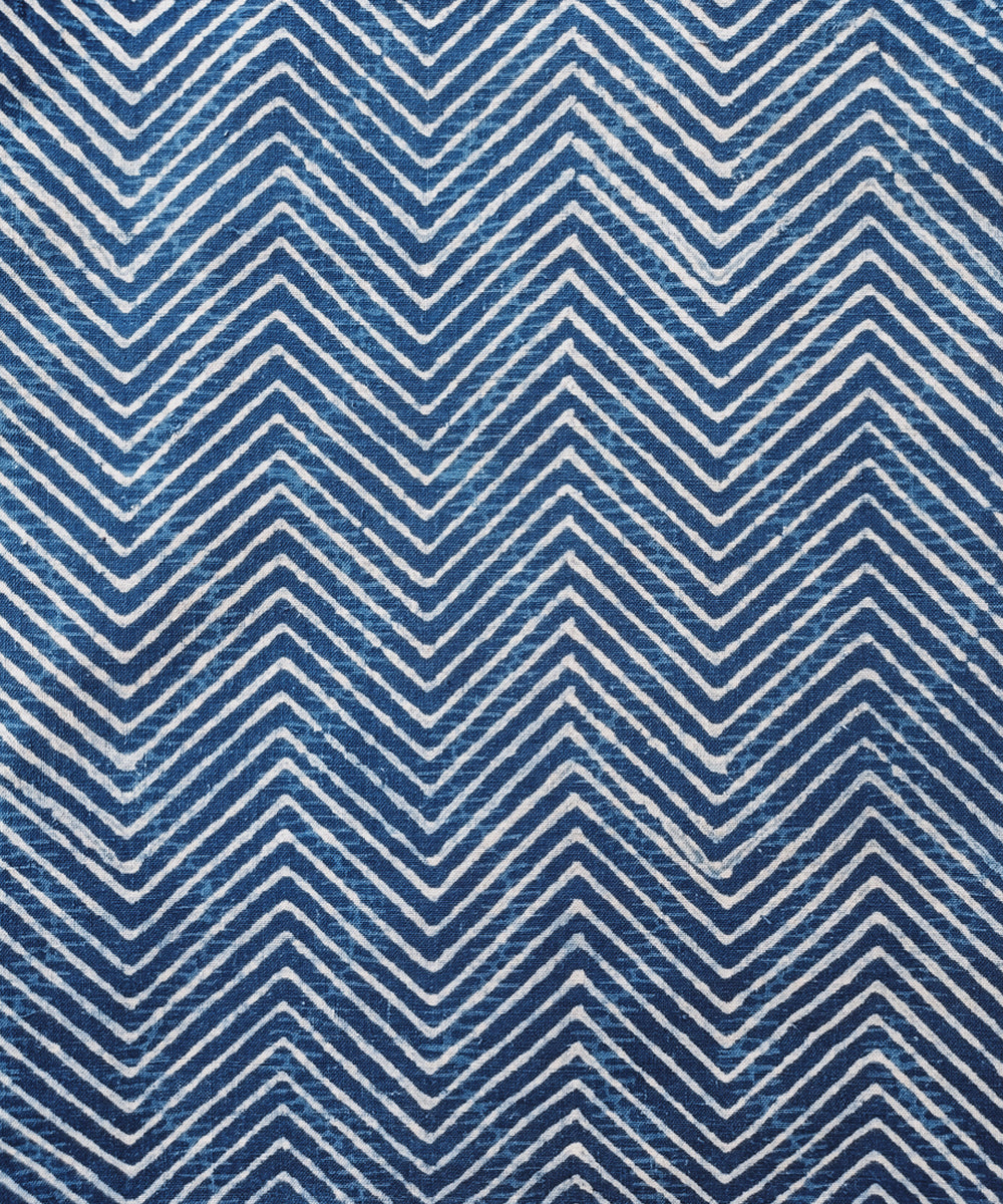 2.5m Indigo dye handspun handwoven cotton dabu print kurta material