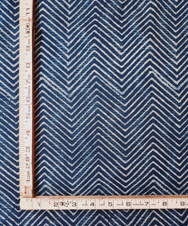 2.5m Indigo dye handspun handwoven cotton dabu print kurta material