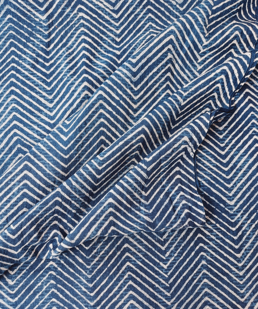 2.5m Indigo dye handspun handwoven cotton dabu print kurta material