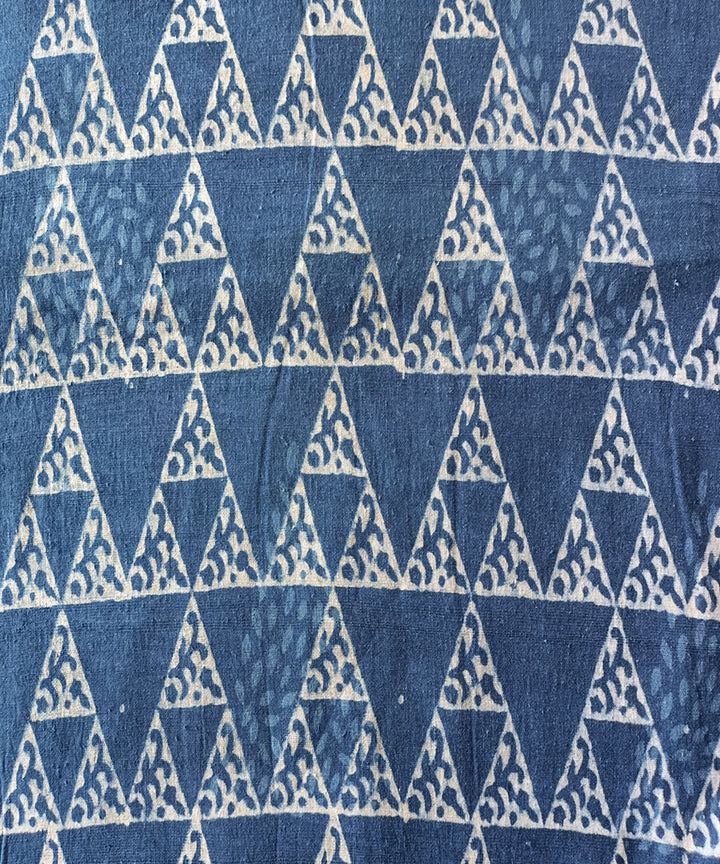 2.5m Indigo dye handspun hand woven cotton dabu print kurta material