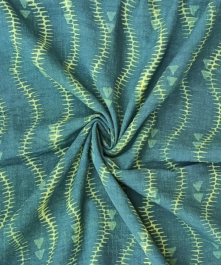 2.5m Green natural dye hand spun handwoven cotton dabu kurta fabric