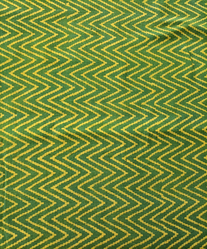 2.5 m Green yellow handspun handwoven cotton dabu print kurta material