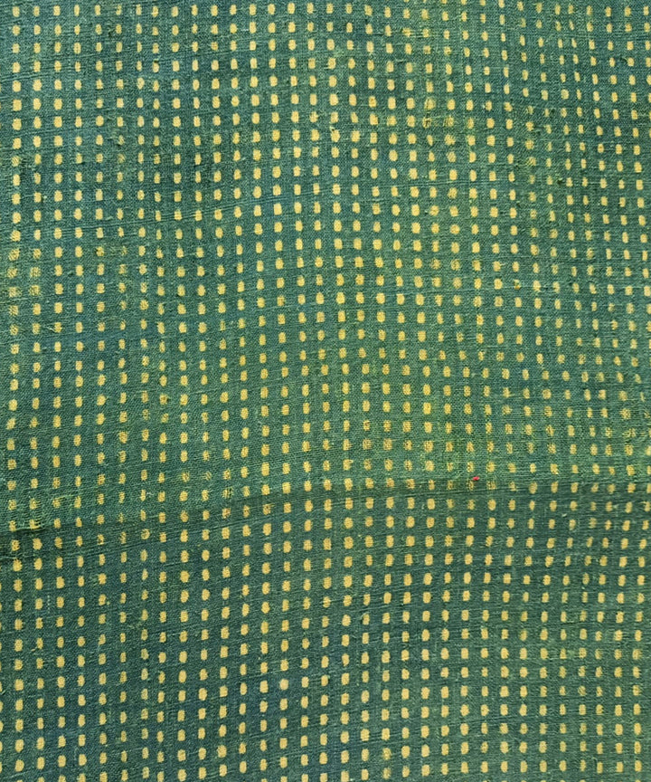 2.5m Green yellow handwoven handspun cotton dabu print kurta material
