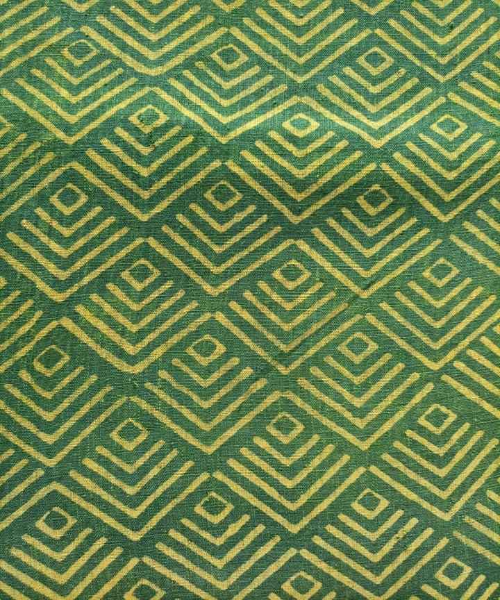 2.5m Yellow Green handspun handwoven cotton dabu kurta material