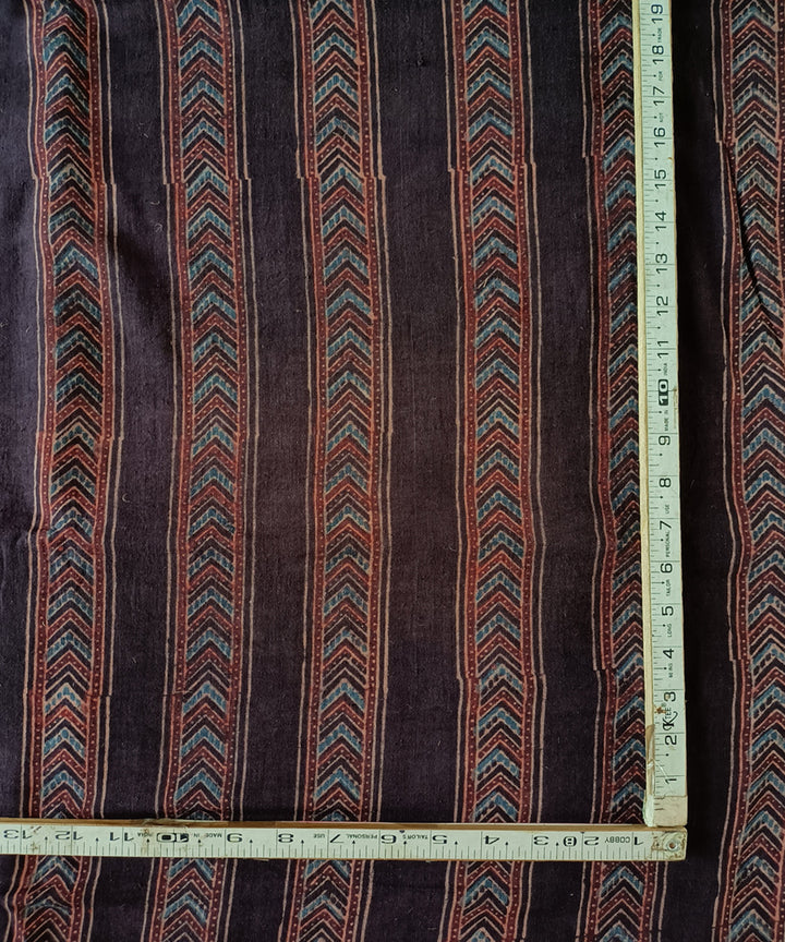 2.5m Brown red handspun handwoven cotton ajrakh print kurta material