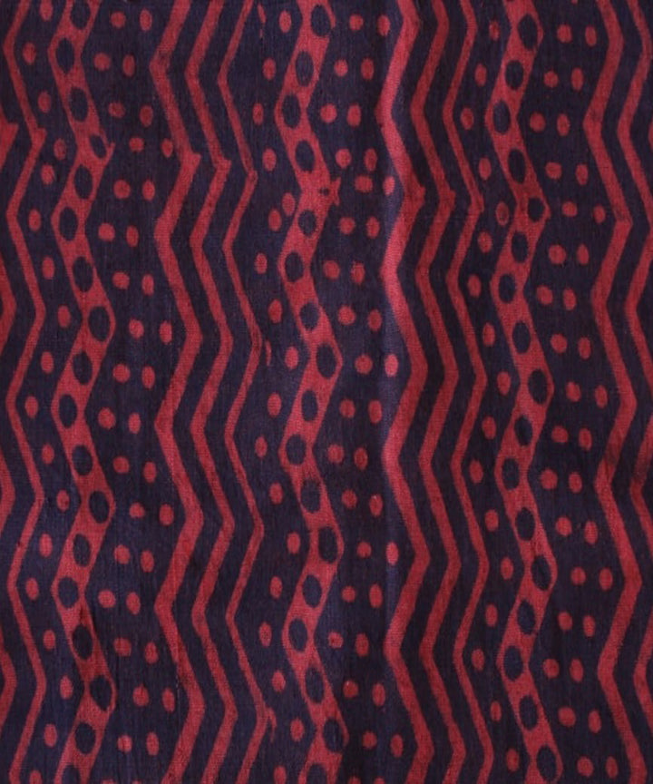 2.5m Purple red handspun handwoven cotton dabu print kurta material
