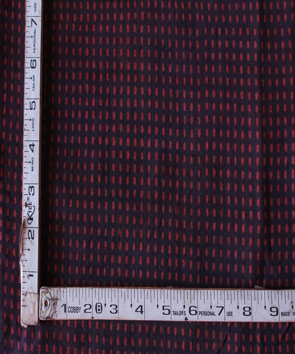 2.5m Purple red handspun hand woven cotton dabu print kurta material