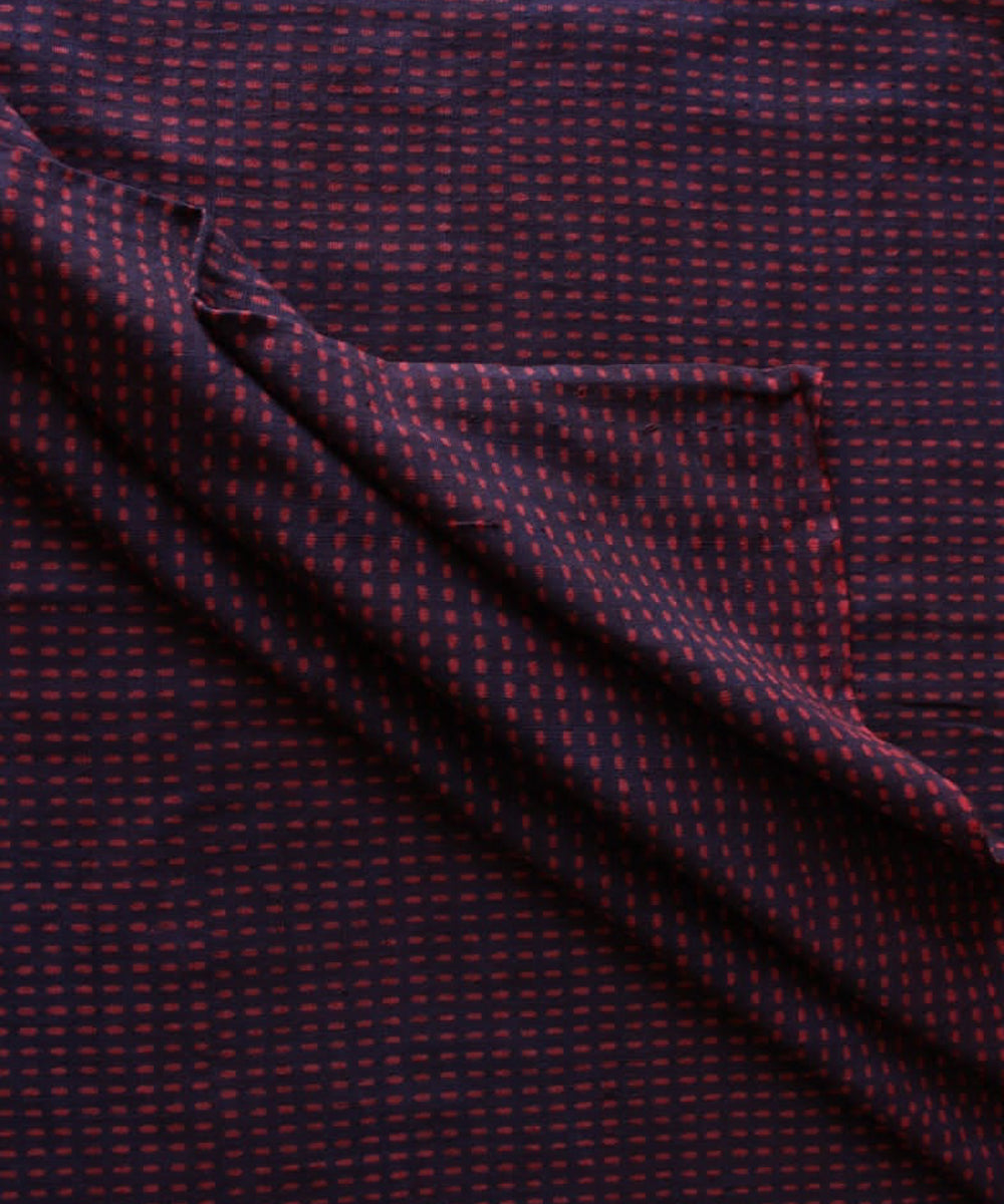 2.5m Purple red handspun hand woven cotton dabu print kurta material