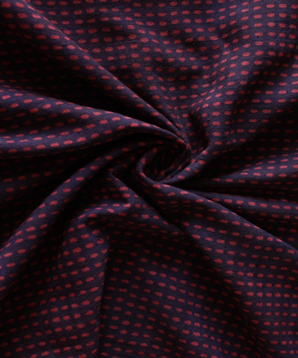 2.5m Purple red handspun hand woven cotton dabu print kurta material