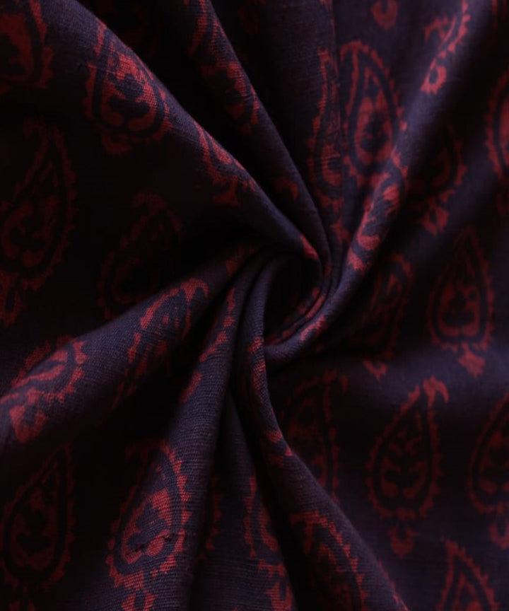 2.5m Purple red hand spun hand woven cotton dabu kurta material
