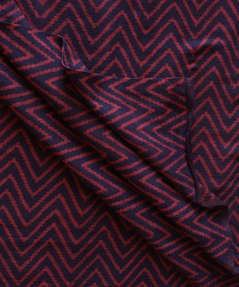 2.5 m Purple red hand spun handwoven cotton dabu kurta material