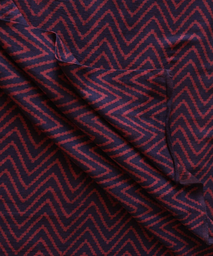 2.5 m Purple red hand spun handwoven cotton dabu kurta material