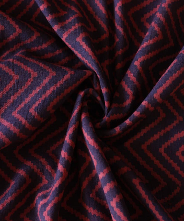 2.5 m Purple red hand spun handwoven cotton dabu kurta material