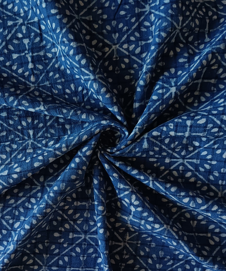 2.5m Indigo handspun hand woven cotton dabu print kurta material
