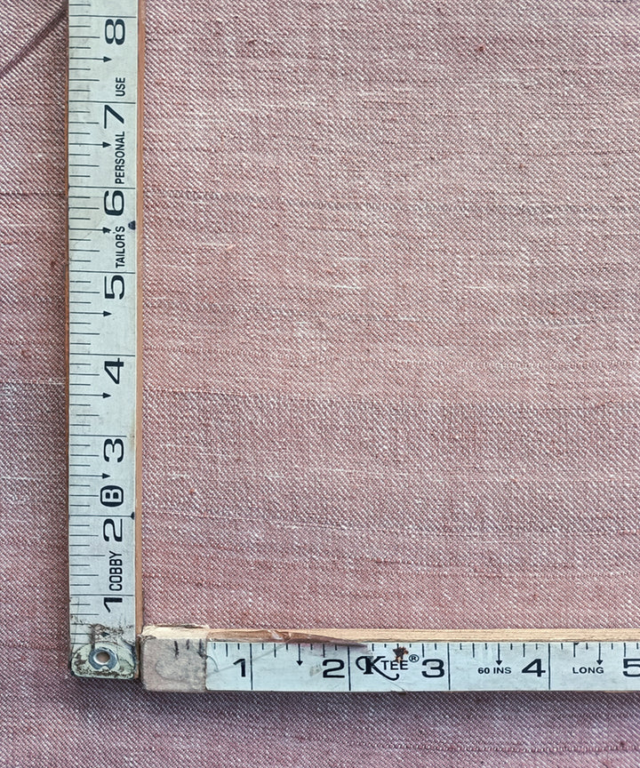 2.5m Pink white twill weave handspun handwoven cotton kurta material