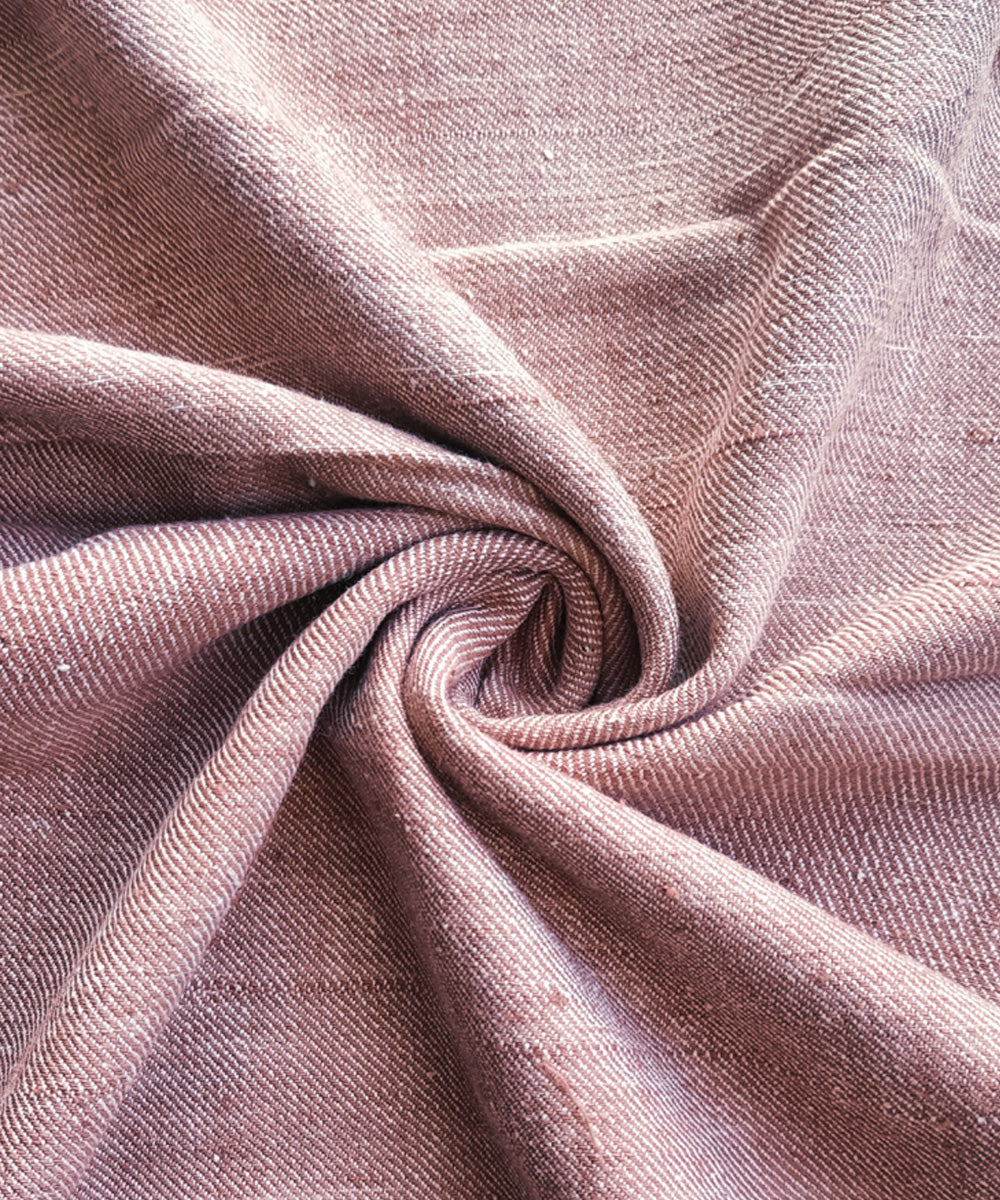 2.5m Pink white twill weave handspun handwoven cotton kurta material
