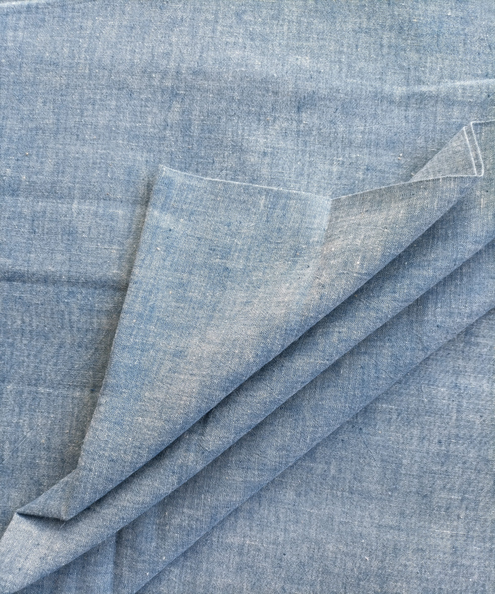 2.5m Light blue white handspun handloom cotton kurta material