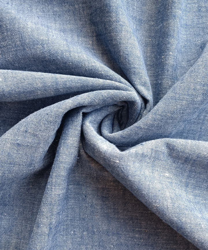 2.5m Light blue white handspun handloom cotton kurta material
