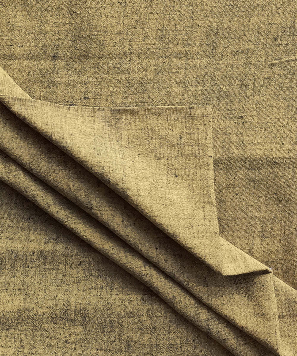 2.5m Yellow black handspun handloom cotton kurta material