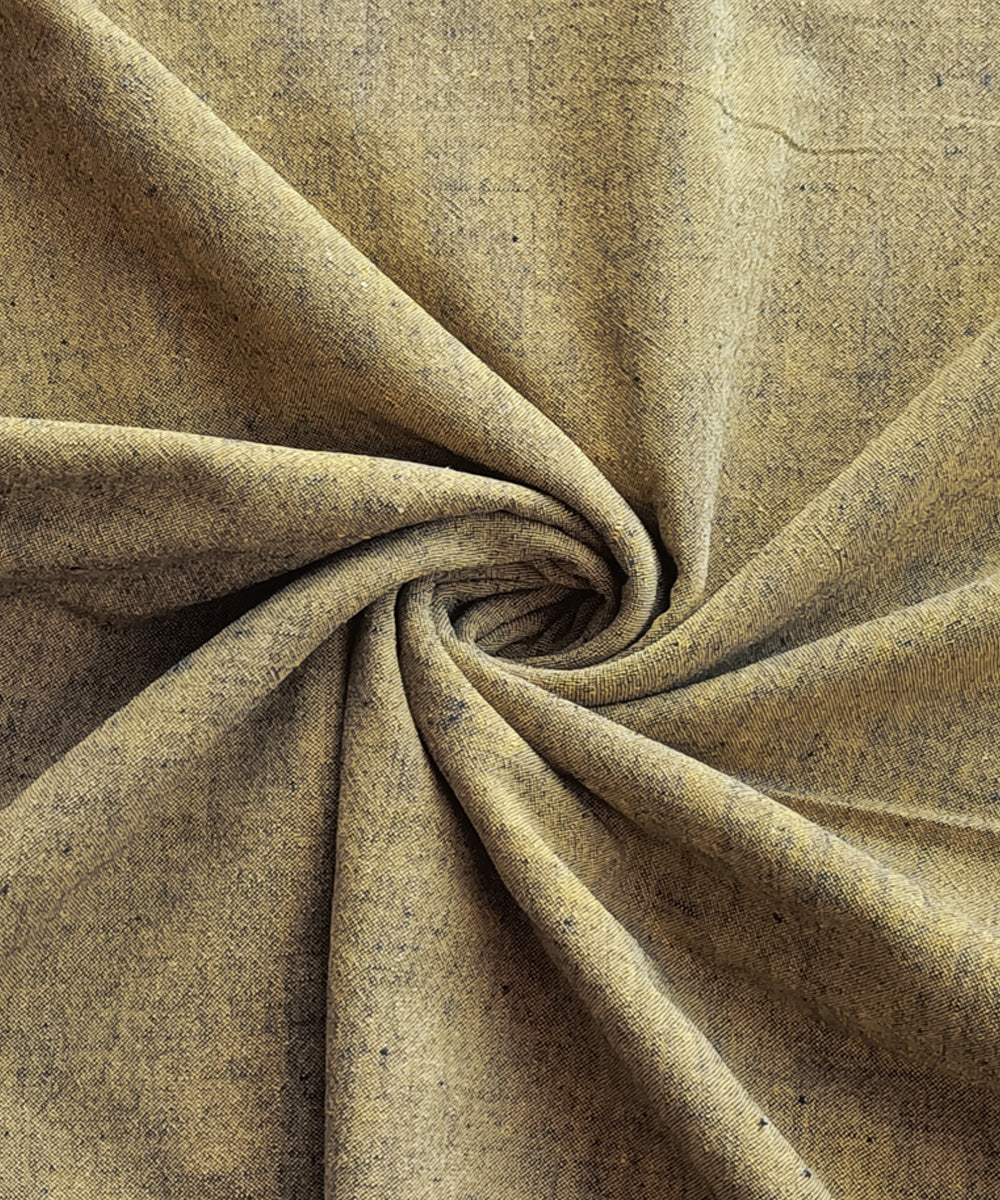 2.5m Yellow black handspun handloom cotton kurta material