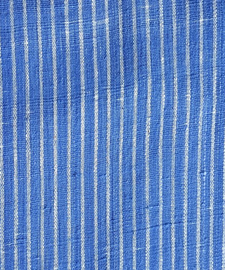 2.5m Blue white handspun handloom cotton stripes kurta material