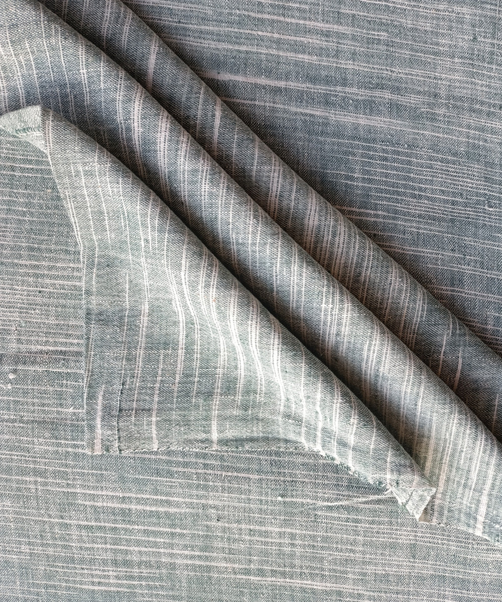 2.5m Green white handspun handloom cotton kurta material